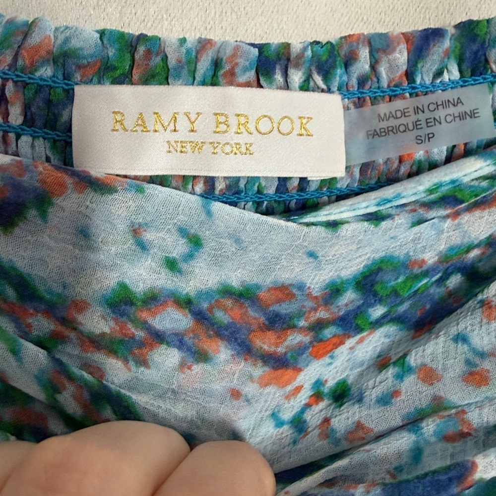 Ramy Brook Blue Multi Snake Print Faux Wrap Ruffle Swim Cover Up Maxi Skirt S - Picture 7 of 9